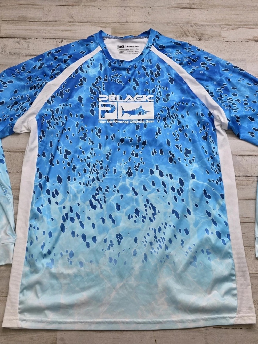 Pelagic Men's Blue & White Long Sleeve Rash Guard - Picture 2 of 5